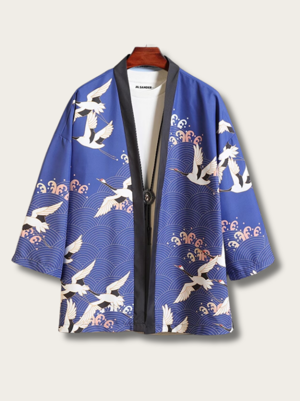 Majestic Crane Waves Kimono Cardigan - XL