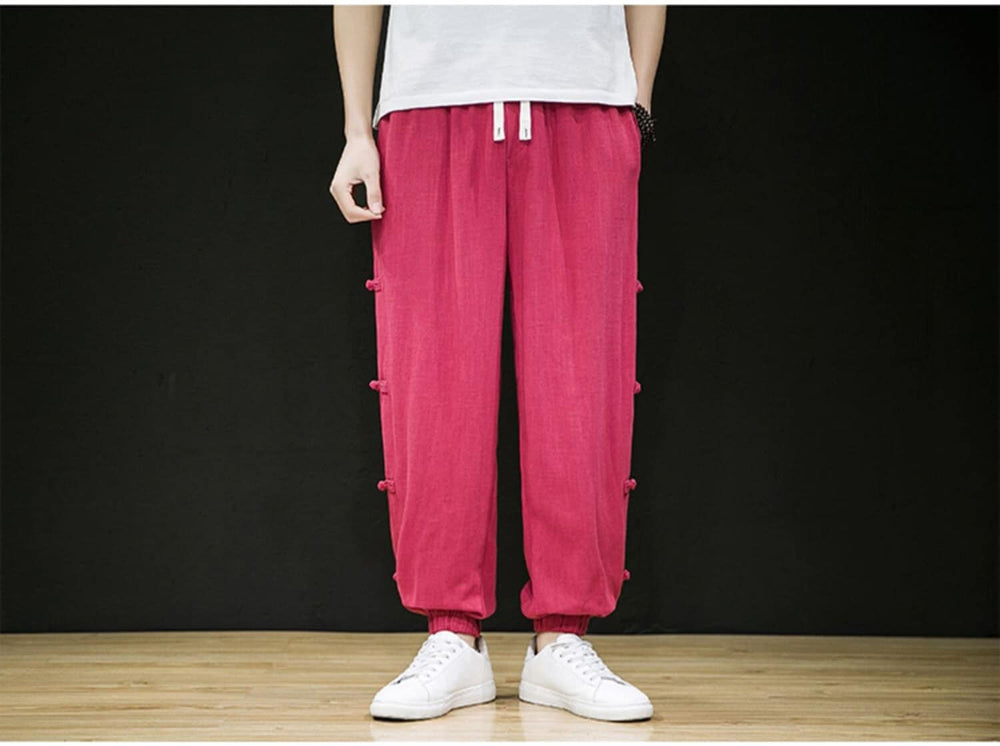 Plain Casual Streetwear Japanese Modern Pants - Large