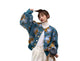 Denim Flower Patch Embroidered Japanese Jacket - Small