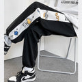 Printed Retro Drawstring Japanese Pants - Medium