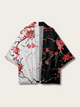 Cherry Blossom Contrast Kimono Cardigan - S