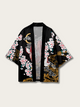 Golden Koi Blossom Kimono Cardigan - S