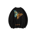 Aesthetic Butterfly Embroidered Japanese Style Sweater - Medium