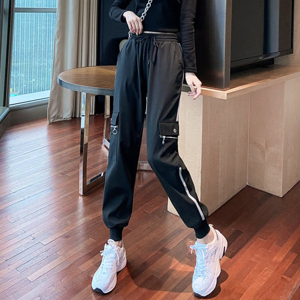 Plain Casual High Waist Japanese Pants - Small