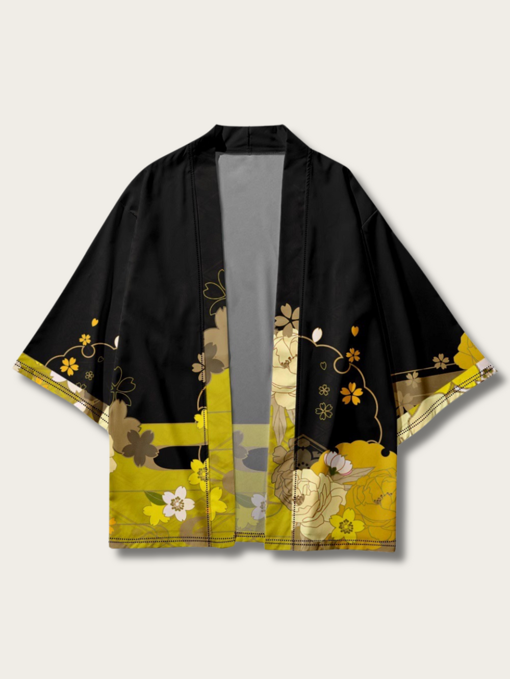 Floral Elegance Silk Kimono Jacket - S