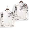 Dragon Sakura Print Japanese Modern Sweater - Large