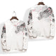 Dragon Sakura Print Japanese Modern Sweater - Large