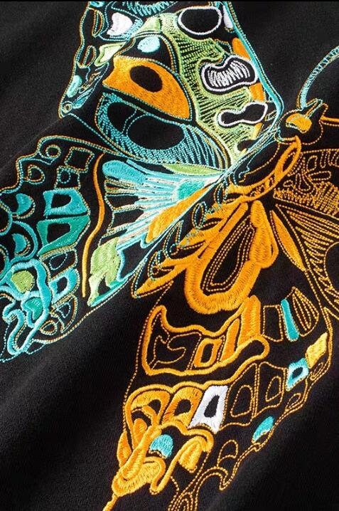 Aesthetic Butterfly Embroidered Japanese Style Sweater - 3XL