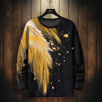 Angel Wings Pattern Printed Japanese Sweater - Small