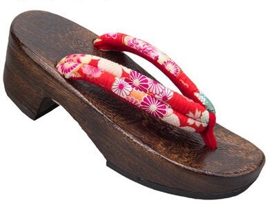 Wooden Floral Strap Japanese Sandals - Small