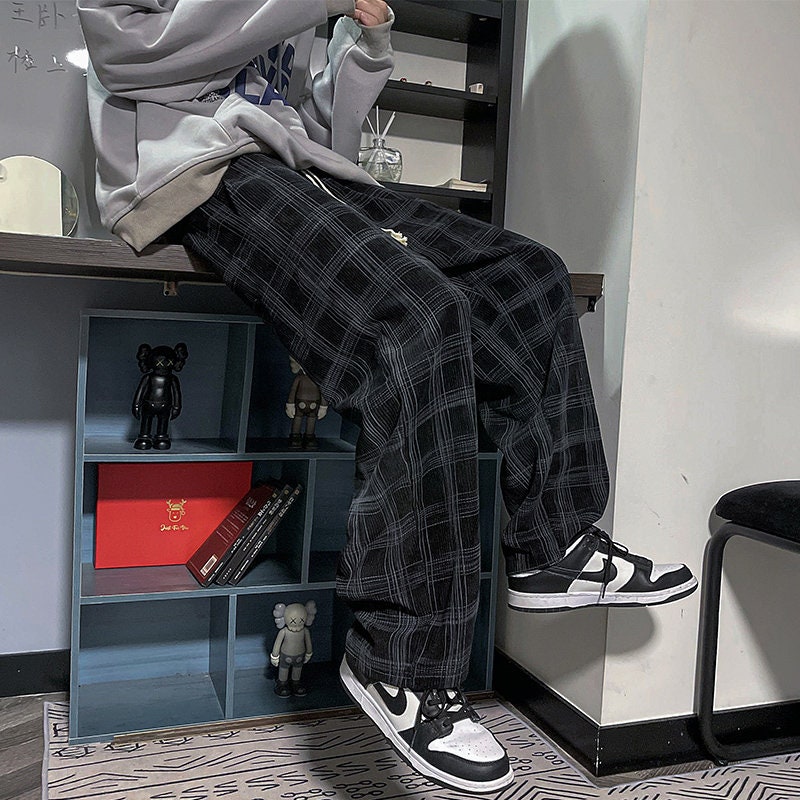 Checkered Design Japanese Pants - Large