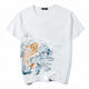 Retro Embroidered Koi Japanese T Shirt - Large