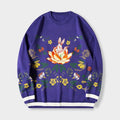 Lucky Rabbit Embroidered Japanese Sweatshirt - Medium