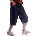 Devil Wings Embroidered Denim Japanese Shorts - 42