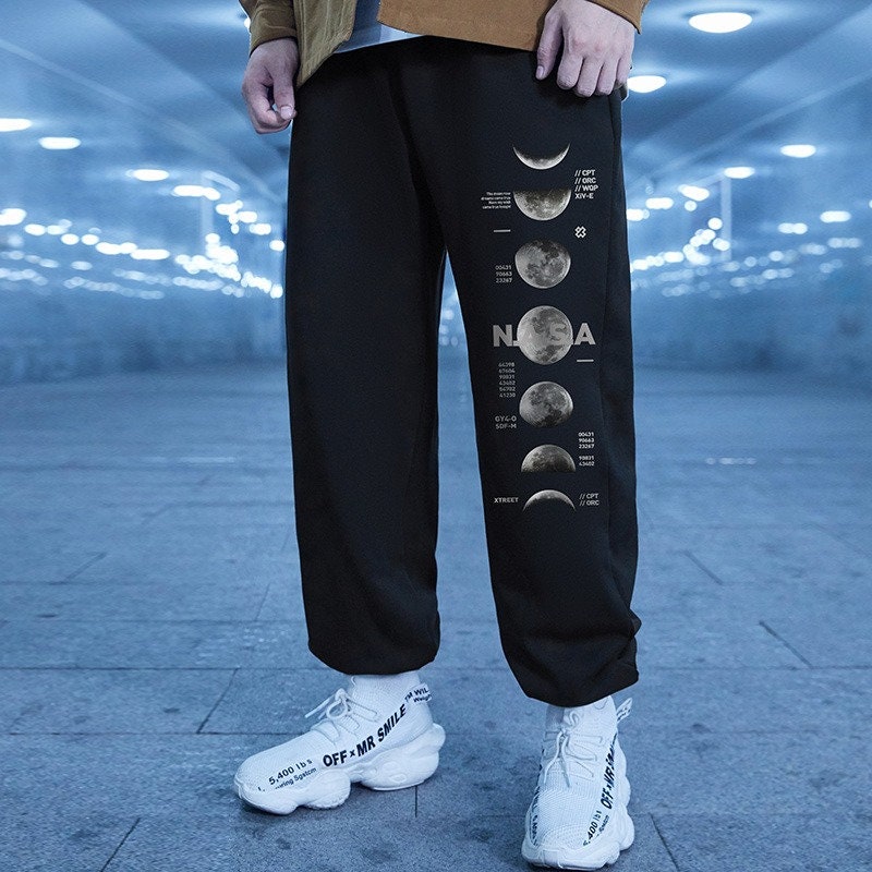 Printed Moon Harem Japanese Pants - Large