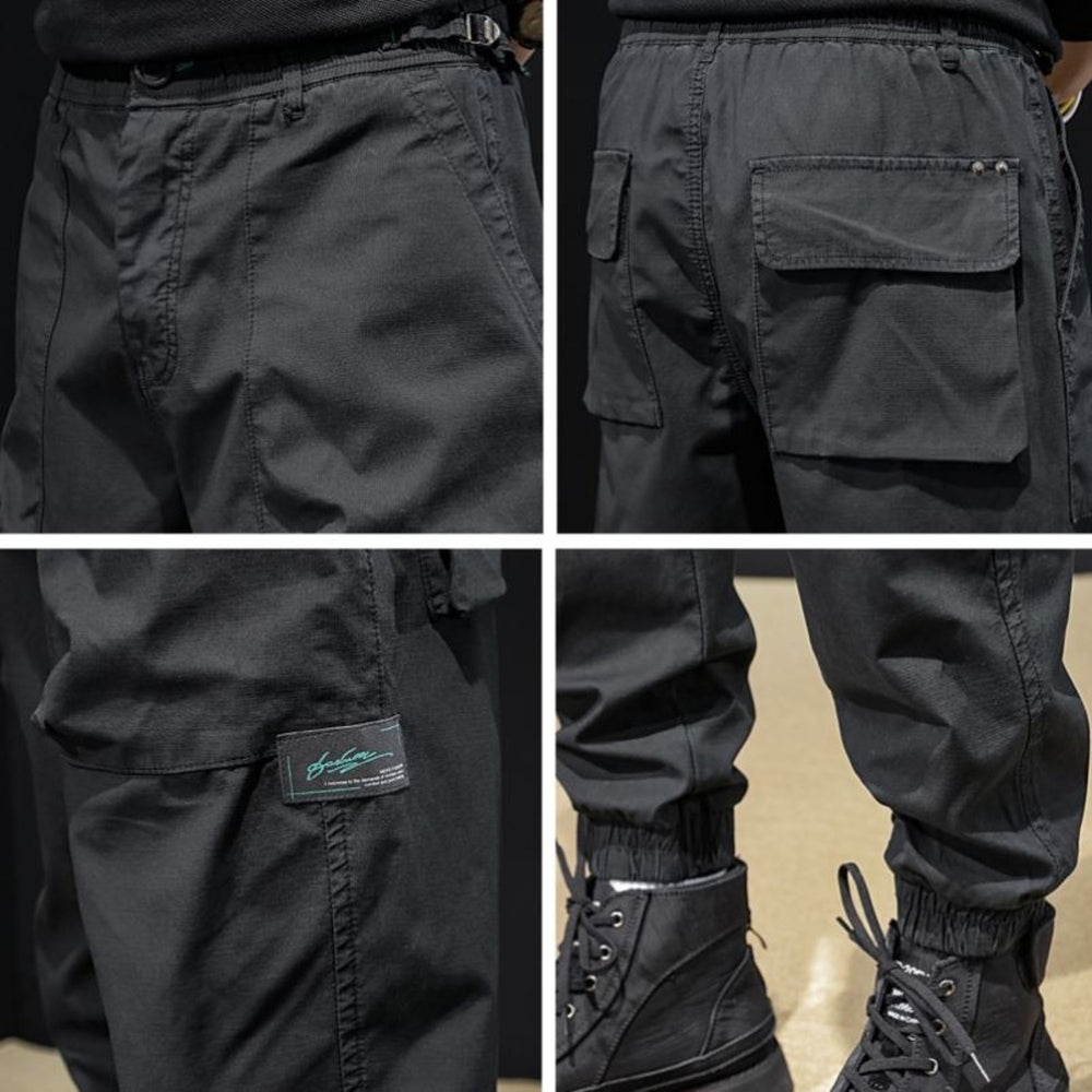 Casual Cargo Plain Japanese Streetwear Pants - 30