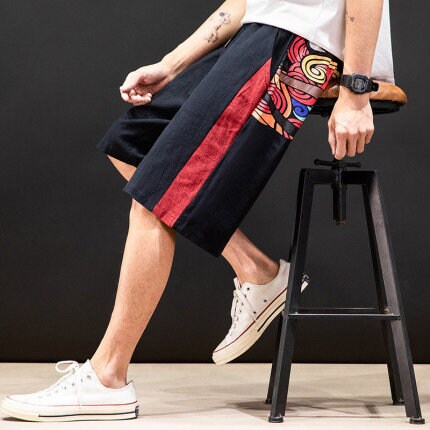 Red Geo Color Japanese Shorts - Medium