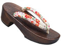 Wooden Floral Strap Japanese Sandals - Small