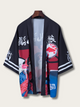 Neo-Tokyo Cat Blossom Kimono - black:Black