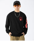 Mythical Phoenix Embroidered Japanese Sweatshirt - Medium