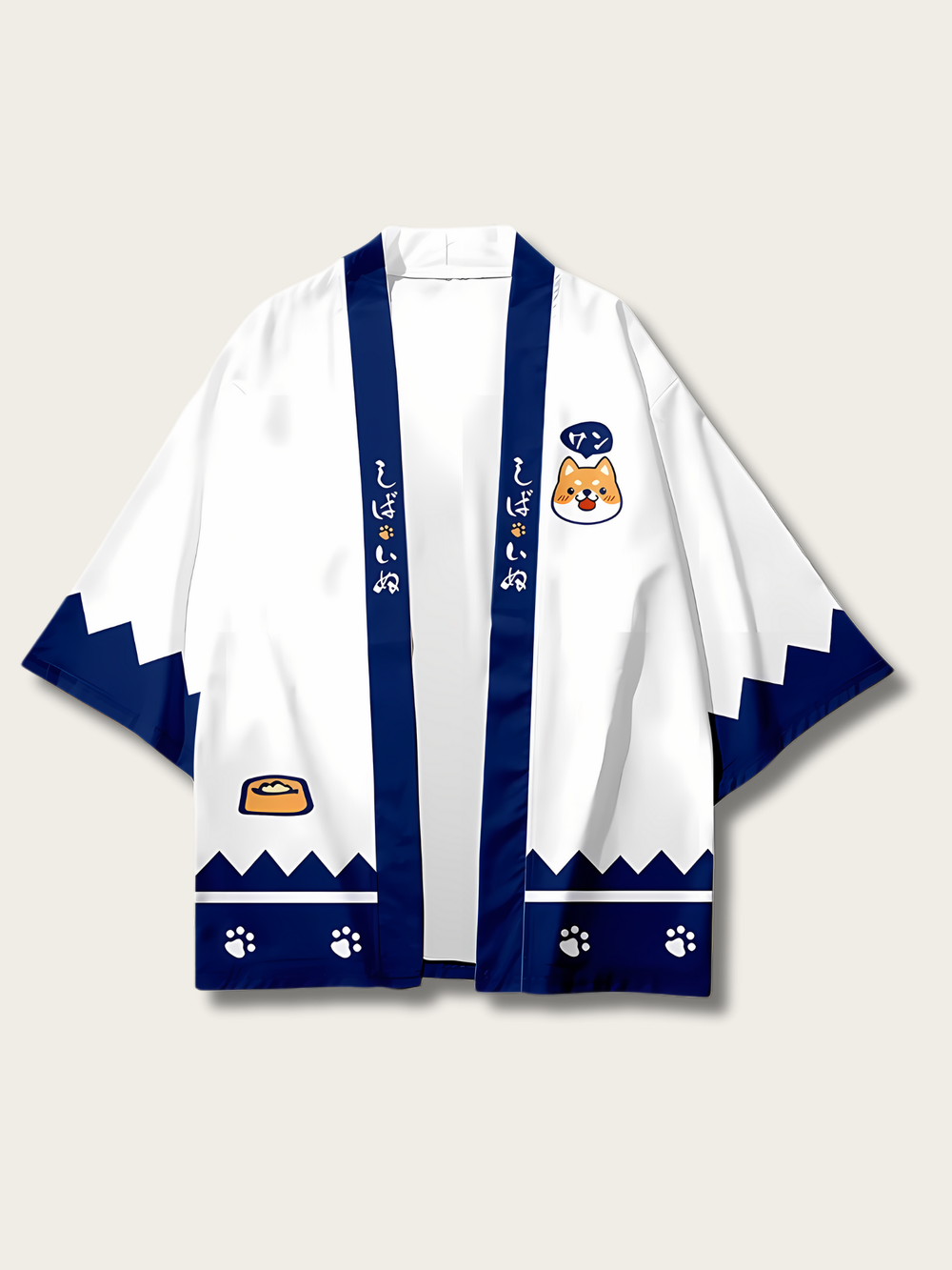 Navy Shiba Inu Yukata Kimono - S