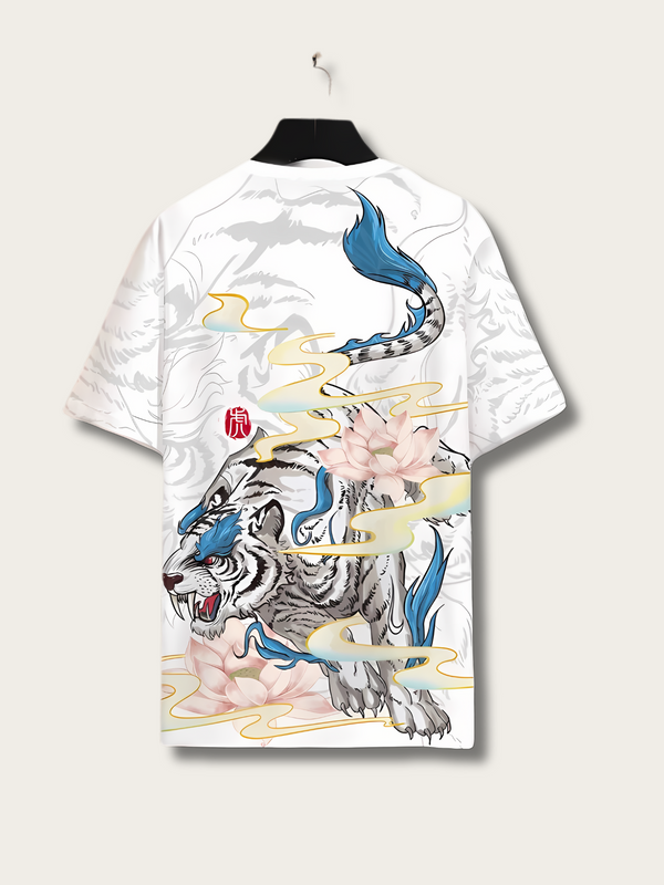 Roaring Tiger Lotus Graphic T Shirt - Small