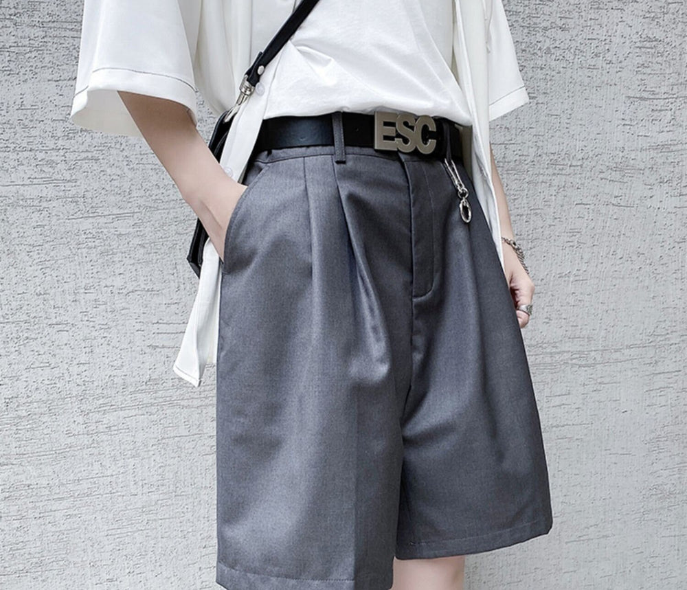 Vintage Cyberpunk Plain Japanese Style Shorts - Large