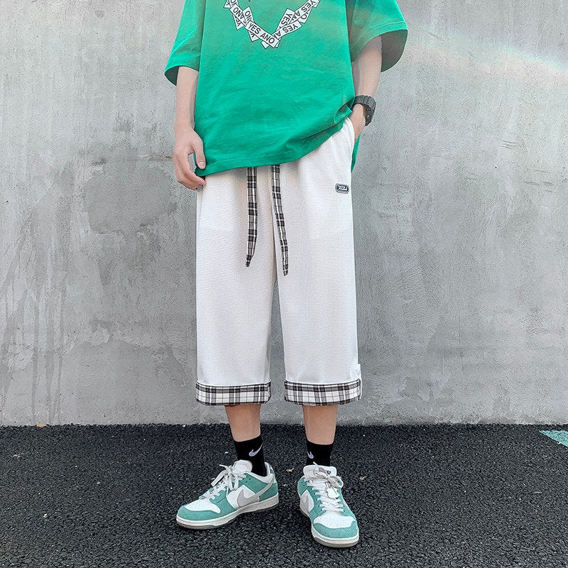Rolled Plaid Japanese Shorts - Large