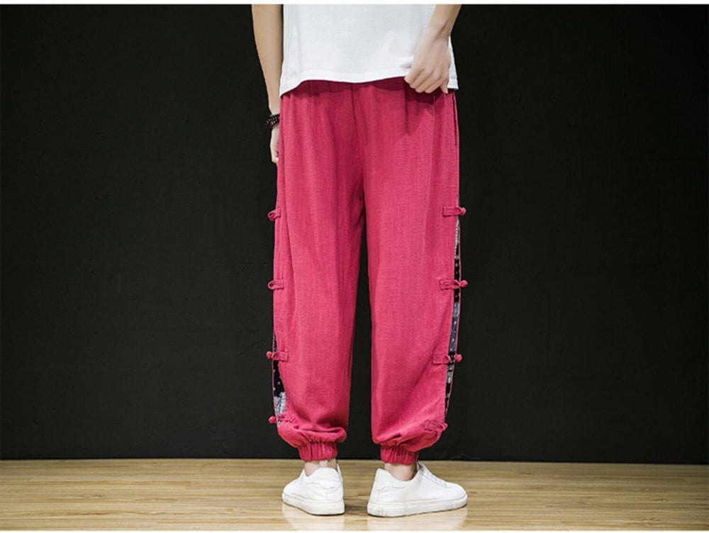 Plain Casual Streetwear Japanese Modern Pants - Large