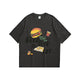 Cartoon Food Letter Print Japanese T Shirt - Medium