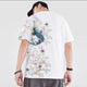 Carp Fish Embroidered Japanese T Shirt - 2XL