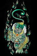 Guardian Lion Embroidery Japanese T Shirt - XL