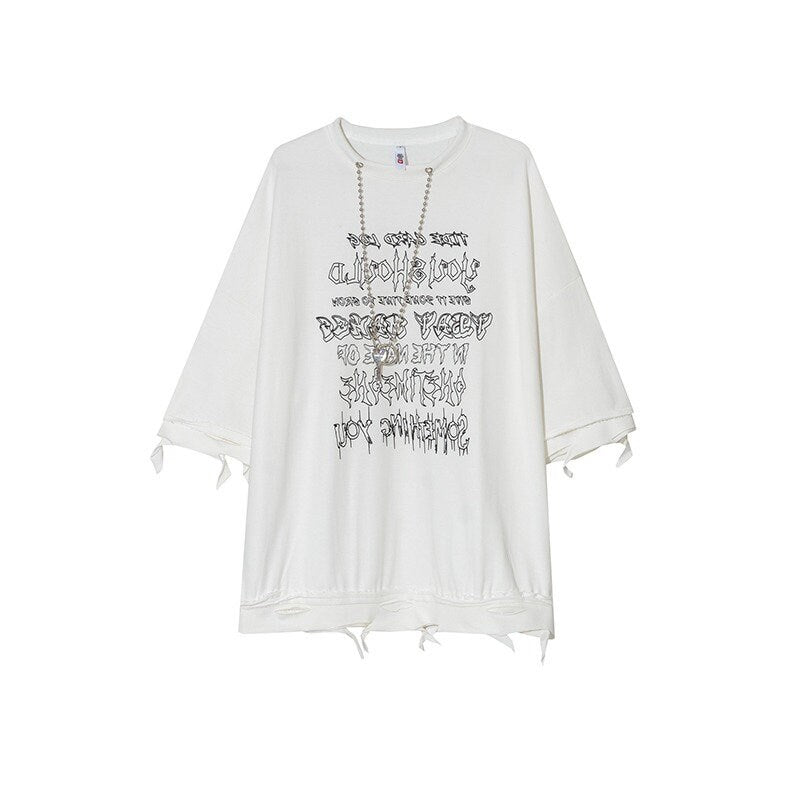 Casual Statement Printed Japanese T Shirt - XL