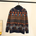 Doodle Knit Printed Japanese Sweater - XL