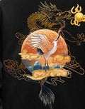 Dragon Crane Print Casual Japanese Sweatshirt - Small