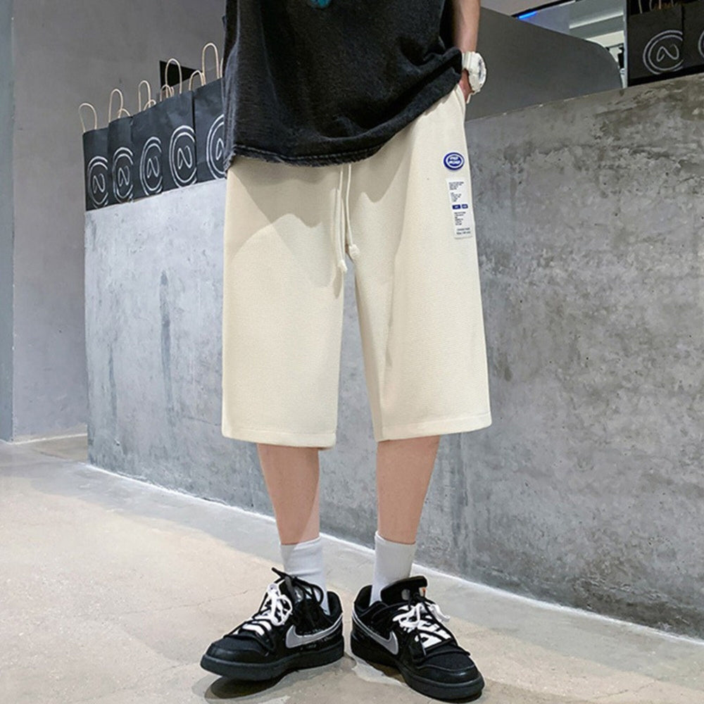 Vintage Plain Style Japanese Streetwear Shorts - Large