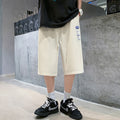 Vintage Plain Style Japanese Streetwear Shorts - Large