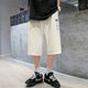 Vintage Plain Style Japanese Streetwear Shorts - Large
