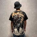 Retro Embroidered Koi Japanese T Shirt - XL
