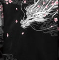 Dragon Sakura Print Japanese Modern Sweater - Medium