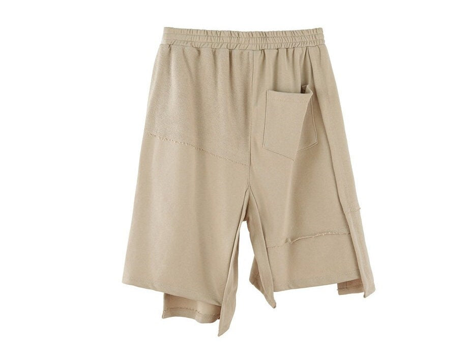 Asymmetrical Plain Design Japanese Shorts - Large