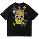 Anime Panda Print Japanese T Shirt - Large