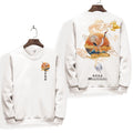 Dragon Crane Print Casual Japanese Sweatshirt - Medium