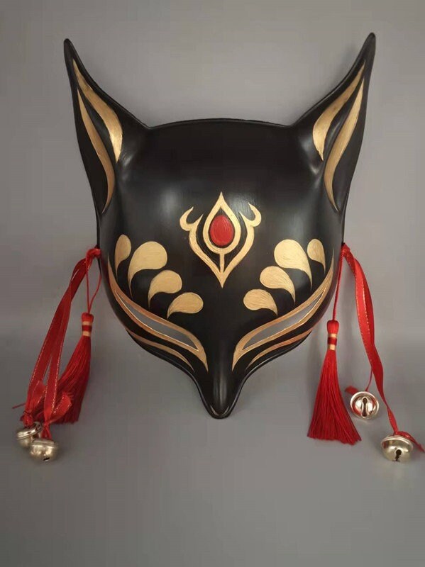 Black Fox Half Face Japanese Mask - #268