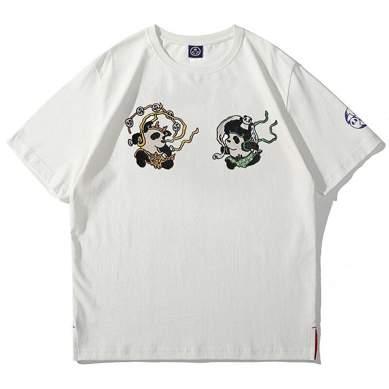 Anime Panda Print Japanese T Shirt - XL
