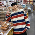 Striped Casual Japanese T Shirt - XL