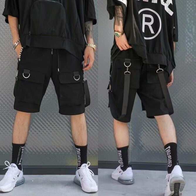 Cool Multi Pocket Simple Japanese Shorts - Medium