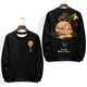 Dragon Crane Print Casual Japanese Sweatshirt - Medium