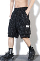 Ink Pattern Printed Retro Japanese Shorts - XL