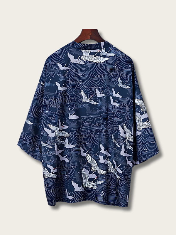 Crane's Serenade Kimono Cardigan - red:Red